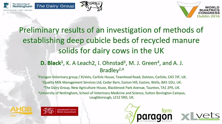 Investigation of methods of establishing deep cubicle beds of recycled manure solids for dairy cows