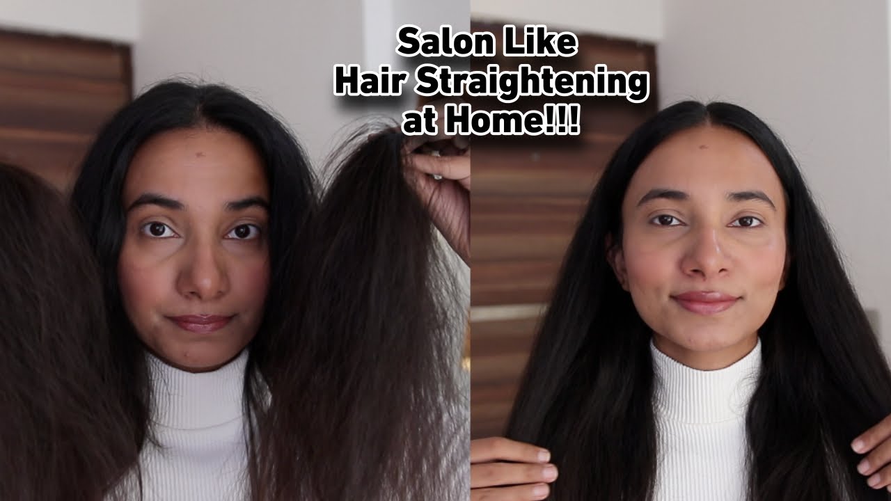Step by Step Salon like Hair Straightening at Home YouTube