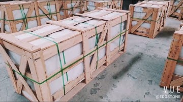 Strong seaworthy wooden crates packings for countertops #edgstone #granitecountertops #countertops