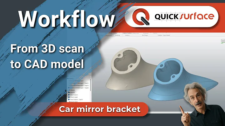 Workflow: Car mirror bracket reverse engineering (hybrid modeling) | QUICKSURFACE