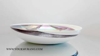 Round pearl decorative plate modern Murano Glass - IRON | YOURMURANO