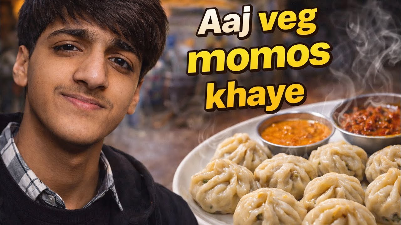 Aaj Veg Momos Khaye 😋 | Street Food Vlog | Aaj Ka Naya Vlog