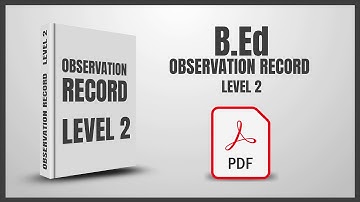 B ED OBSERVATION RECORD LEVEL 2