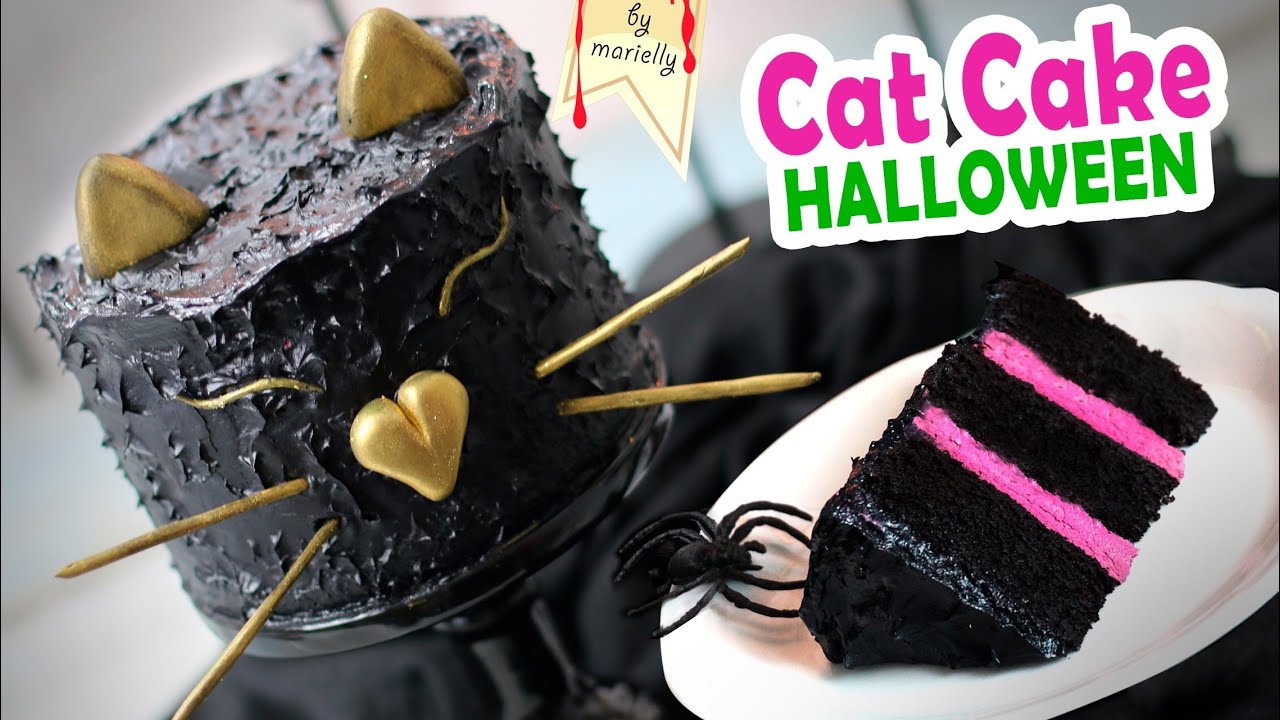 HALLOWEEN Tarta Gato Negro ? CAT CAKE by Marielly - YouTube