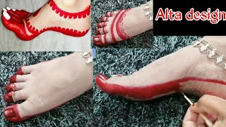 Alta design || navratri durga puja Karva Chauth Deepavali special aalata || #8