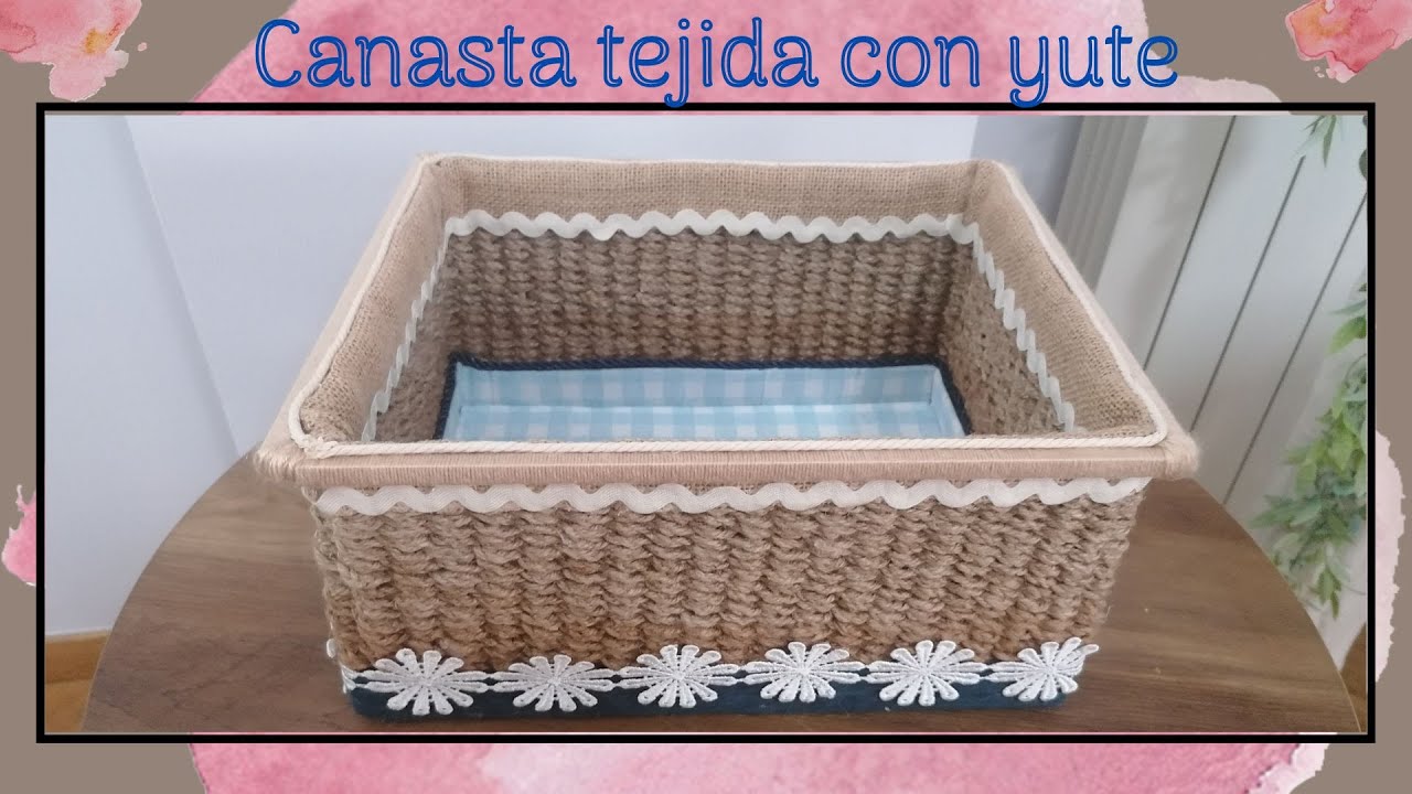 Como hacer una canasta con hilo de yute