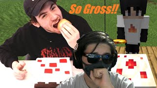 Sapnap eats a SPIDER!?? | I Ate EVERY Minecraft Food In Real Life... reaction