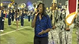 Fantasia sings National Anthem 2012