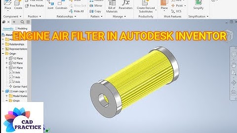 Car Air Filter design in Autodesk inventor || Inventor cad design 3d || 3d drawings in inventor cad