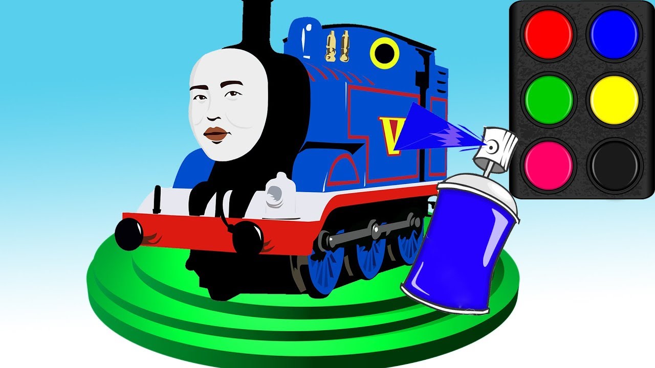 Learn Colors Finger Family Song with Thomas and Friends Paint Learning