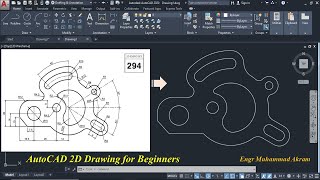 autocad 2d exercise 294 drawing tutorial | practice, exercise drawing related with engineering field