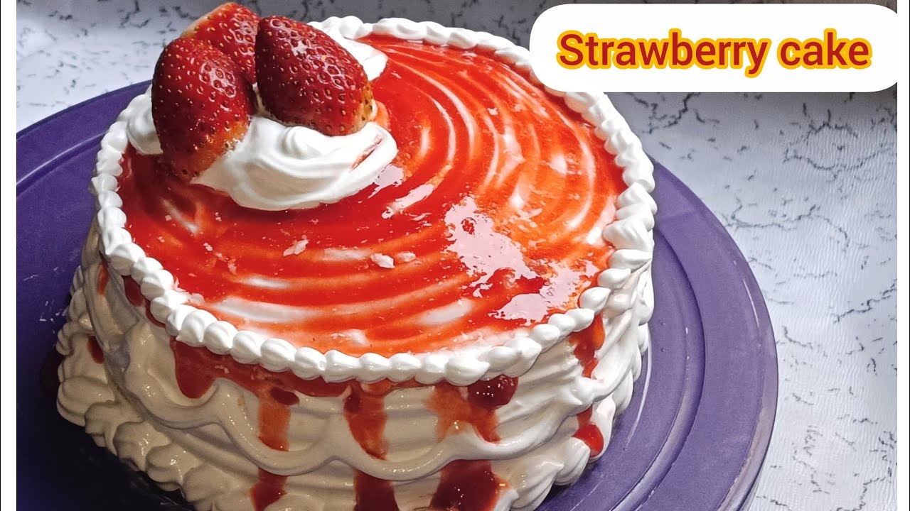 Eggless Strawberry Cake recipe/home made Cake recipe/how to make Cake recipe 