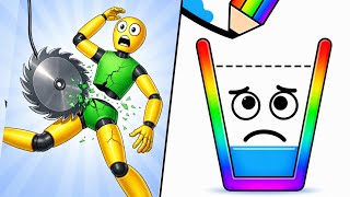 🤣2×2 Best Games Ragdoll Break 🆚 Happy Glass - Help Me 2048 Gameplay Walkthrough #hungryballs screenshot 1