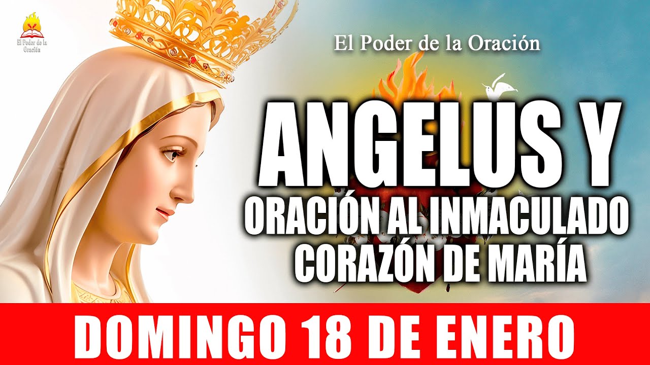 🌸ÁNGELUS Y ORACIÓN AL INMACULADO CORAZÓN DE MARÍA DE HOY DOMINGO 18 DE ENERO DE 2026💖