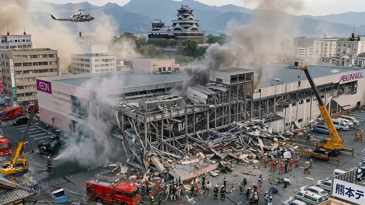 Kumamoto, Japan Hit by 7.1M Earthquake! Mall Collapses, Tsunami Warning Triggers Mass Evacuation