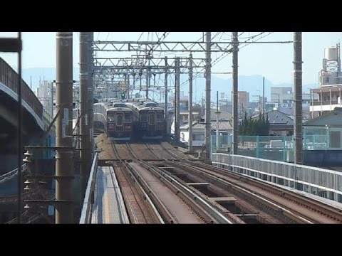 2016.05.18 阪急 5000系 5012F 普通 神戸三宮 行き 発車 5002F 普通 梅田 行き 神崎川駅 阪急電鉄 阪急電車