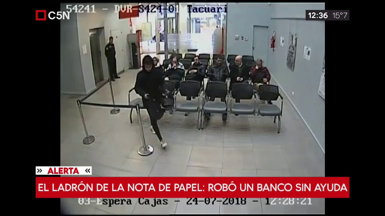 Robó un banco con una nota en un papel
