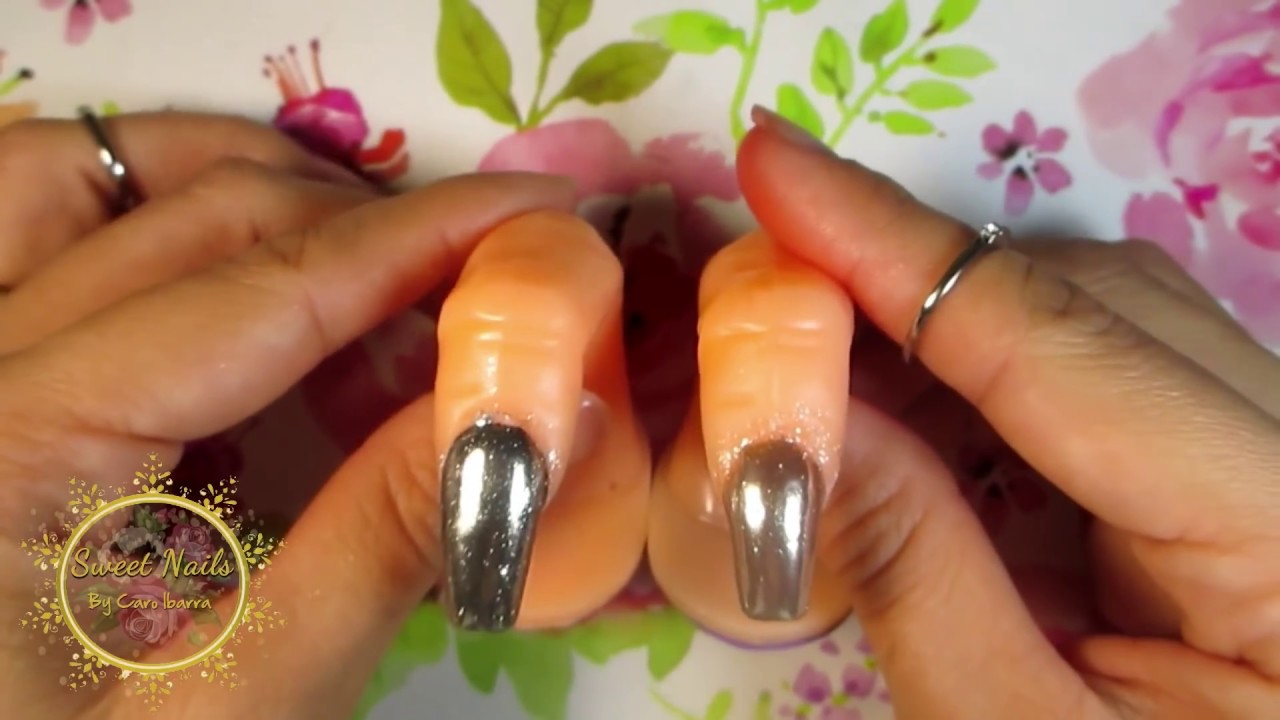 CÓMO APLICAR EFECTO ESPEJO EN UÑAS / Efectos sobre Gel o Acrílico - YouTube