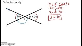 Linear Pair and Vertical Angles Example 3