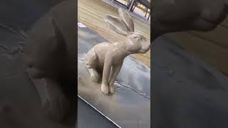 Stone look bunnies…from resin to a stone look with just paint!