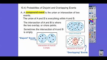 Probabilities of Disjoint and Overlapping Events - Section 10.4