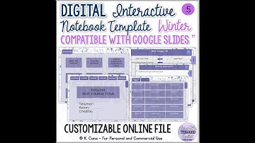 Digital Interactive Notebook Template Winter Theme Video Preview