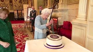 Queen Elizabeth Cuts Cake Meme Template