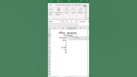 EXCEL FORMULA TO REMOVE DIGITS AFTER DECIMAL POINT #shortvideo #excel #exceltutorial #viral #youtube