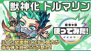 【新キャラ】トルマリン 獣神化！ふれた壁面数に応じて威力が増す弾を放つSSが超強力！【新