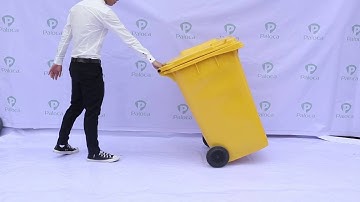 Thùng rác nhựa HDPE 240L, thùng rác y tế màu vàng.