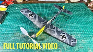 How To Make Rubber Powered Airplane Nocal MeBF109 from World War 2