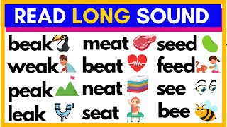 LEARN TO READ  LONG SOUND \/ E \/  with SENTENCES \/ PHONICS \/ ALPHABETS \/ BEGINNERS \/
