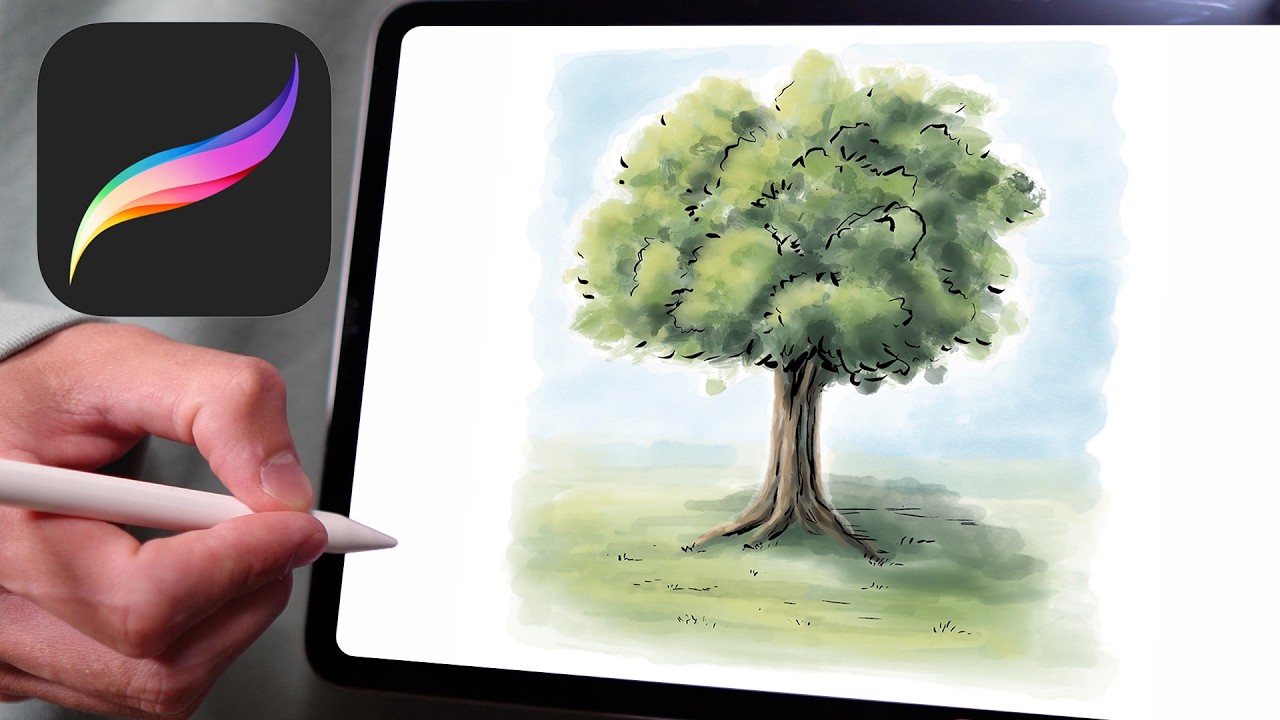 Water Colour Tree PROCREATE TUTORIAL 275