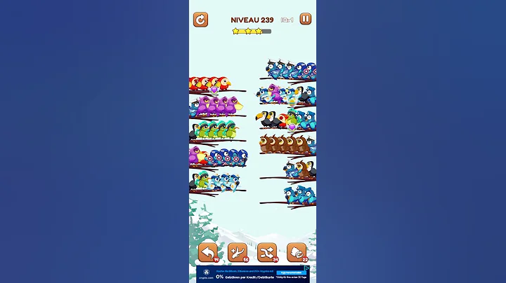 bird sort 2 color puzzle solution niveau 239 #games #gaming #puzzle #puzzlegame #androidgames