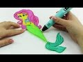 My Little Pony How to Draw Fluttershy Mermaid with 3D PEN Coloring video