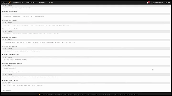 SolarWinds Network Performance Monitor Training: Creating and Modifying Menu Bars