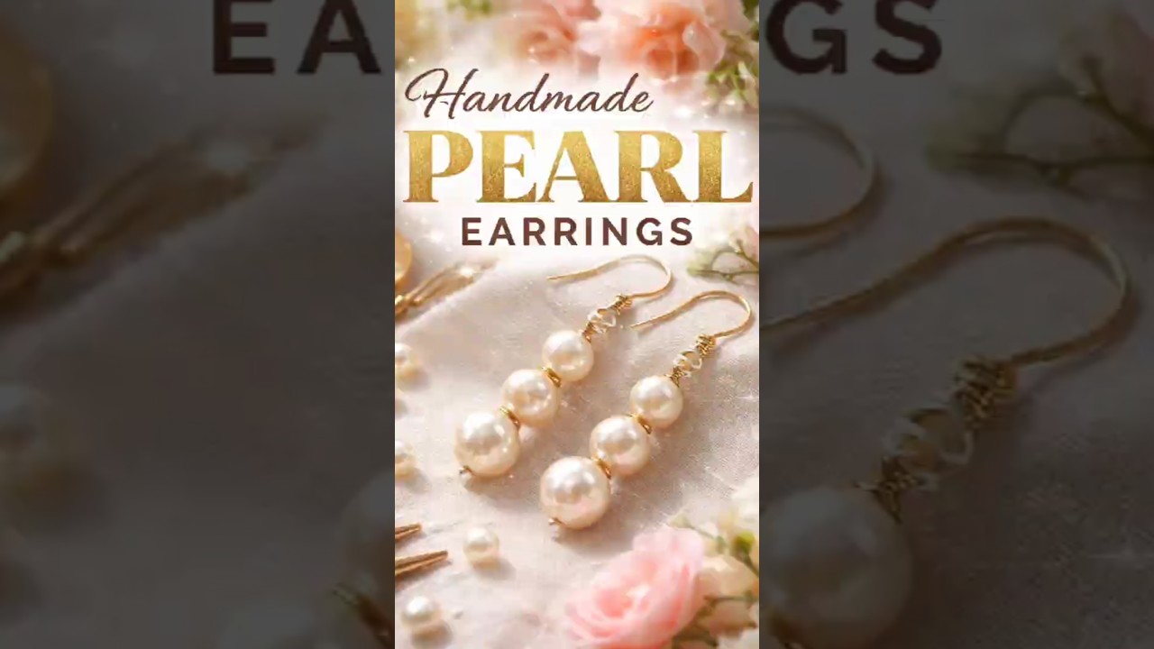 handmade pearl earrings#art#shorts