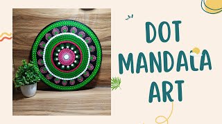 Dot Mandala art on MDF |  #wonderswithbrushes