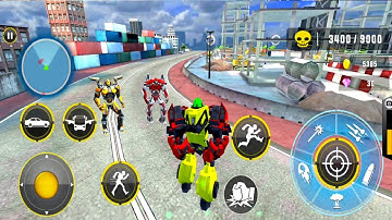 Flying School Bus Robot: Hero Robot Games - New Android GamePlay FHD. #2