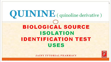 PHARMACOGNOSY of quinine : ISOLATION OF QUNINE by vikas medical lecture