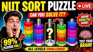 🔴 LIVE: 99% Players FAIL This Nut Sort Puzzle! 🥜🧠 Can You Beat It?
