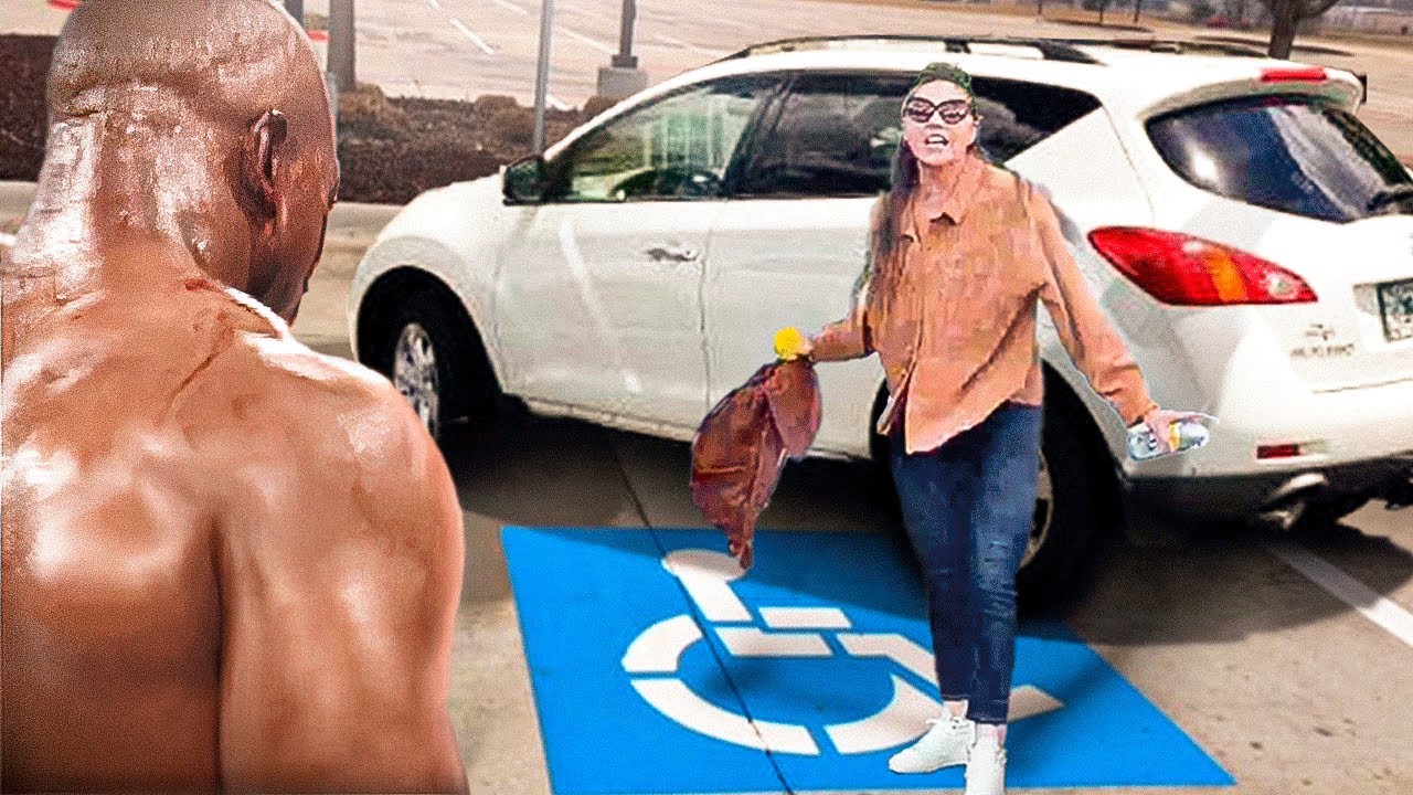 Karen Parks In Disabled Spot Then Gets INSTANT KARMA!