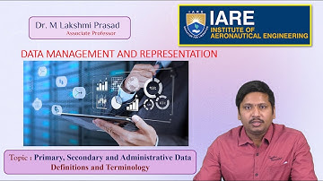 Primary, Secondary and Administrative Data Definitions and Terminology by Dr. M Lakshmi Prasad