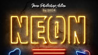 op gang brengen steenkool Nieuw maanjaar Neon Photoshop Action [How to use] - YouTube