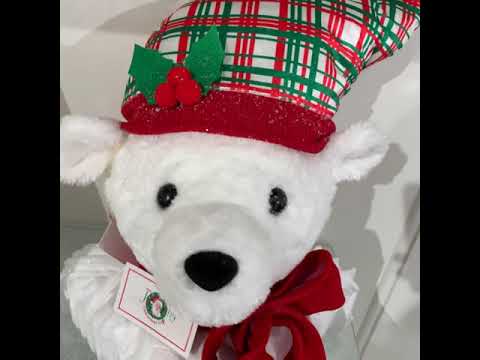 Raz 15" Polar Bear and Scarf Christmas Tree Topper 4216134