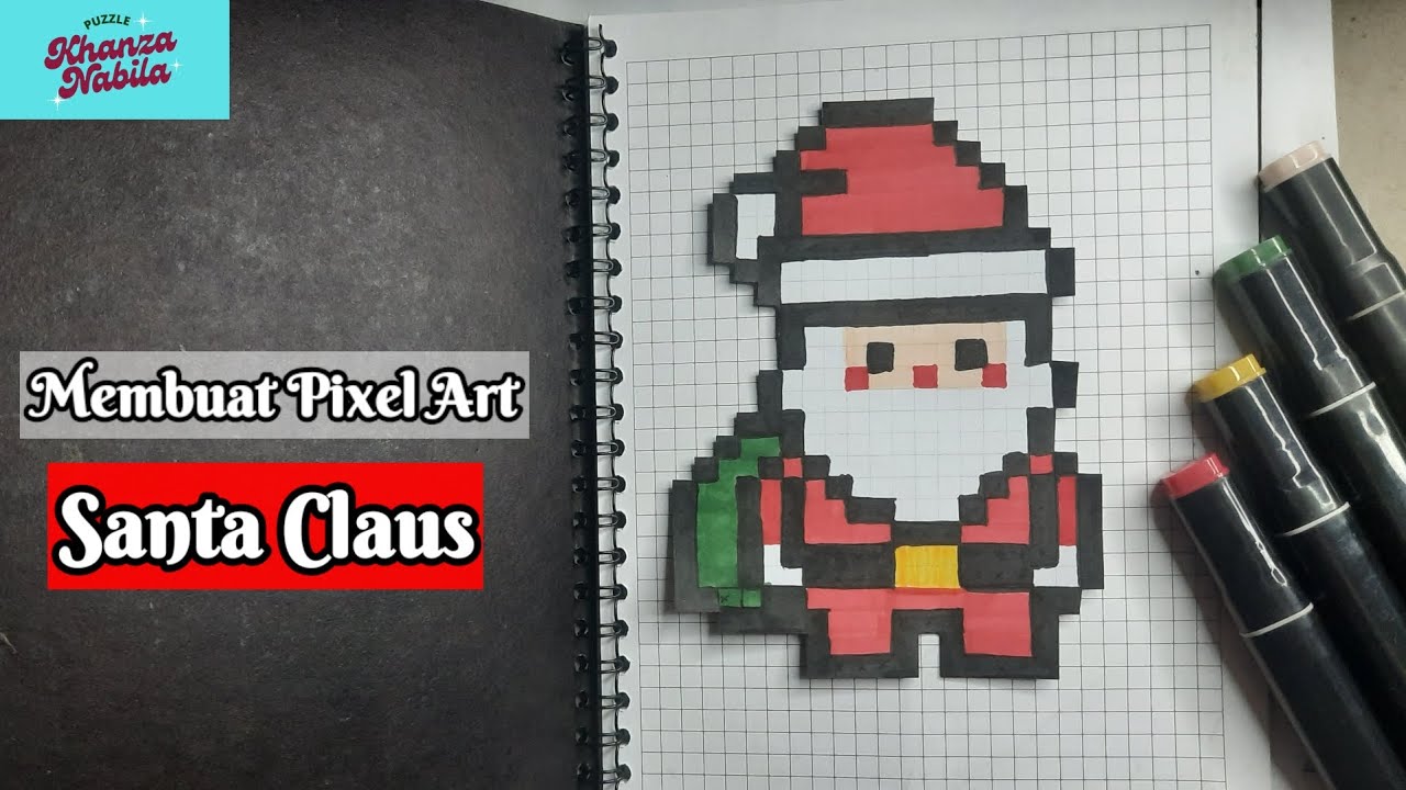 How to make Pixel Art Santa Claus #pixelart #pixelideas #natal - YouTube