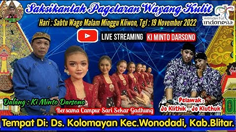 LIVE PAGELARAN WAYANG - KI MINTO DARSONO BT : DUO JO. DESA, KOLOMAYAN, WONODADI, BLITAR