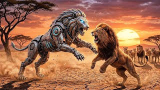 Robotics Lion vs Real Lion | Epic Massive Battle | Cinematic AI Wildlife Fight