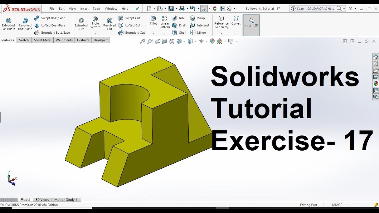 Solidworks Tutorial Exercise -17 - YouTube