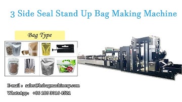 High Speed 3 Side Seal Stand Up Bag Making Machine